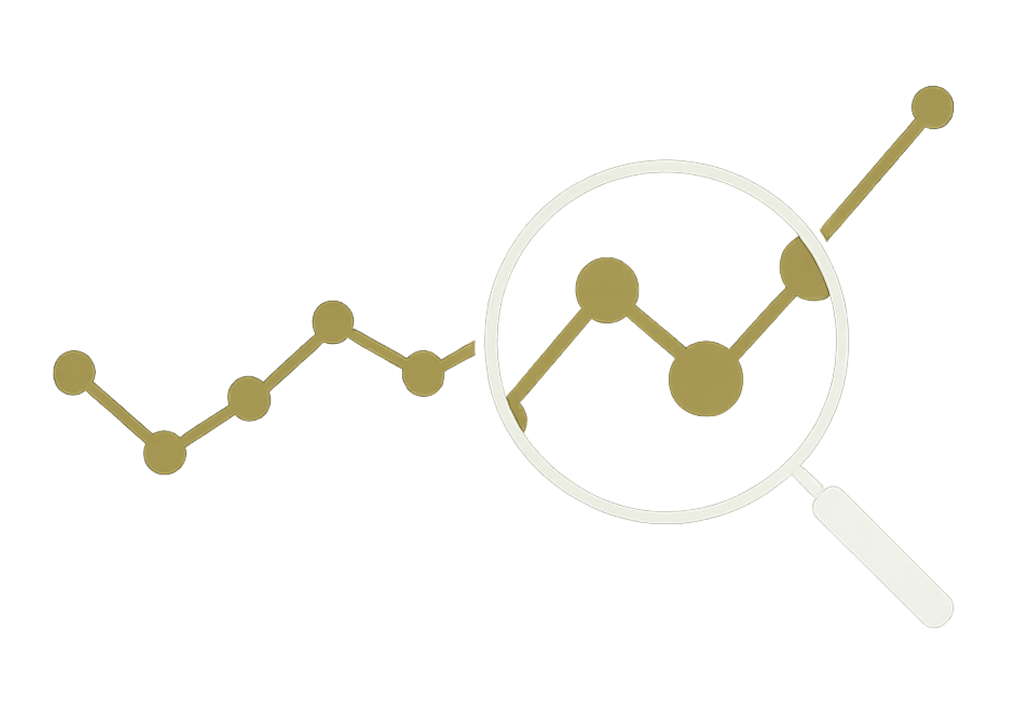 Custom insights dashboard with magnifying glass over data
